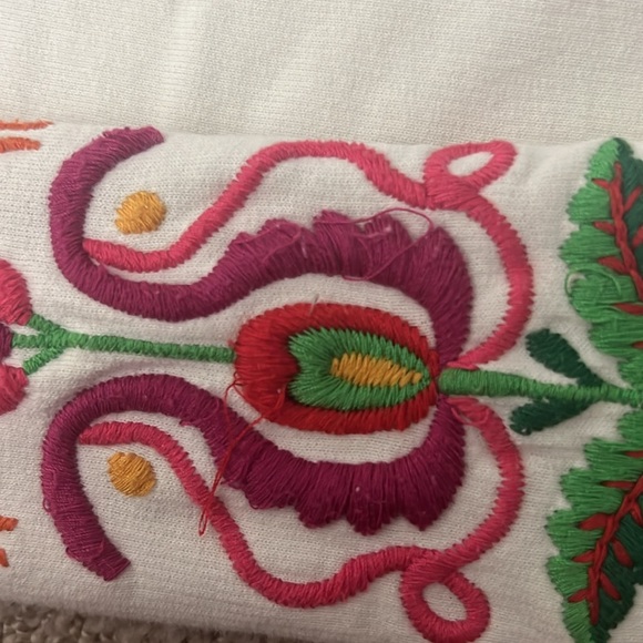 Lucky Brand cream embroidered sides sweatpant with XS - Picture 9 of 10